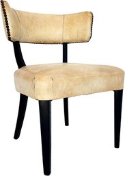 A Vintage Klismos Style Upholstered Side Chair With Nailhead Trim