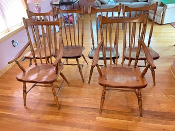 Cushman Colonial By General Interiors Set Of Six Dining Chairs.