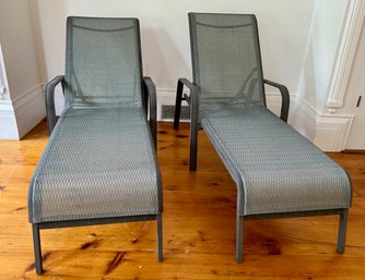 Pair Of Fabric Mesh Lounge Chairs (2)