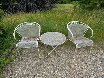 ALUMINUM TABLE AND CHAIR SET