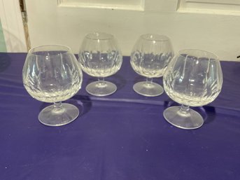 Waterford Crystal- Rare- Black Rock Pattern-4 Brandy Glasses