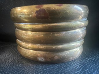 Coiled Brass Wide Cuff Bracelet
