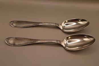 Antique Sterling Silver Jones Shreve Brown & Co Serving Spoons (2) 130 Grams