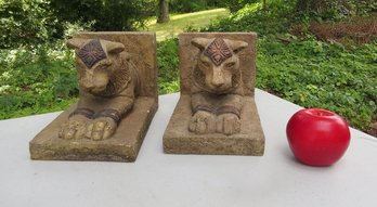 Pair Of Egyptian Lioness Or Cat Bookends