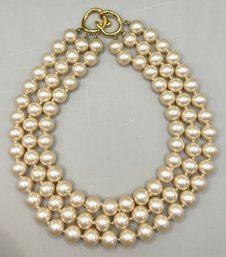 3 Row Faux Pearl Necklace