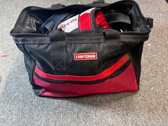 Craftsman Work Bag With Saf-T-Climb Full Body Harness, Miller Cross Arm Straps, And Vintage Tree Spikes LP/CV2