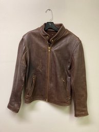 Vintage Brown Leather Motorcycle Jacket  Really Nice Thick  Leather