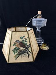 Bird Shade Glass Table Lamp