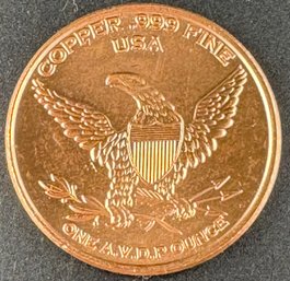 One AVDP Ounce Fine Copper Round