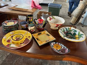 Great Lot Of Colorful Pottery