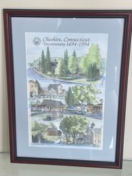 Framed Map Of Cheshire CT