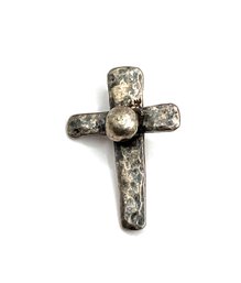 Vintage Sterling Silver Hand Finished Cross Pendant