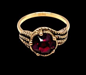 Vintage Avon Collection Ruby Red Faceted Illusions Ring, Size 7.5