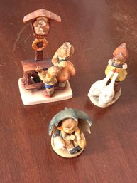 Three MJ Hummel By Goebel Germany Ceramic 'children Praying And Playing'