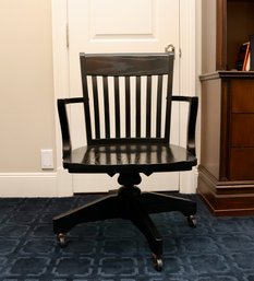 Ebony Bankers Swivel Chair On Wheels