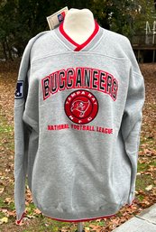 1996 NWT Lee Sport Tampa Bay NFC Football League Fleece Lined Heavy Weight Gray Pullover Sweatshirt Size L