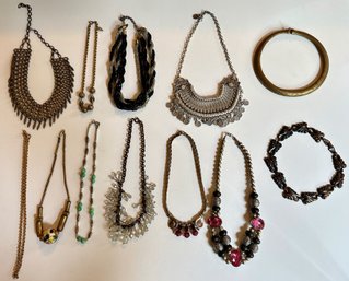 12 Shirt Necklaces, Some Chokers, Many Vintage