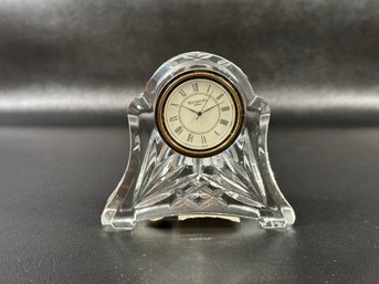 A Sparkling, Petite Clock By Waterford Crystal, Abbey Pattern