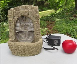 Egyptian Carved Tabletop Water Fountain W/Light