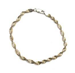 Gorgeous Italian Sterling Silver Vermeil Twisted Bracelet