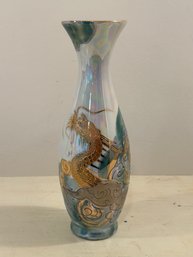 Vintage AITO China Of Japan Hand Painted Dragon Vase 18K Gold