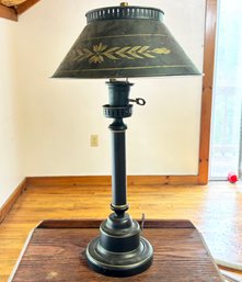 A Vintage Tole Painted Metal Lamp