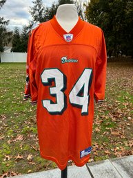 NWOT Vintage Never Worn Equipment NFL Reebok Nylon Miami Dolphins Football Jersey #34 R. Williams Size L