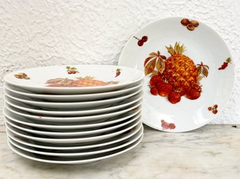 A Set Of Vintage German Fruit Themed Plates 'Debra' Bavarian