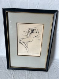 Very Fine Original FRANK MARTIN Drypoint Etching- Nude Study Of A Beautiful Woman