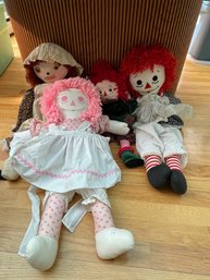 Four Raggedy Ann Dolls. 20'-24' Tall