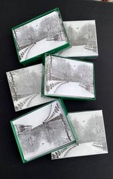 Trio Of Black And White Winter Scene Holiday Cards By Galviston Holiday Collection