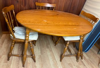 Drop Leaf Dining Table And Three Chairs