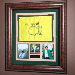 Paid $1,200 - Framed Flag From 2014 Masters Autographed By BUBBA WATSON With COA - Millionaires Gallery - WOW