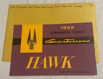 1962 Studebaker Gran Turismo Hawk Owners Guide Model 62VK