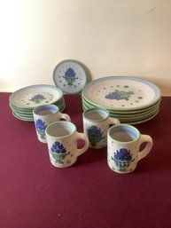 MA HADLEY GRAPE PAINTED POTTERY SET