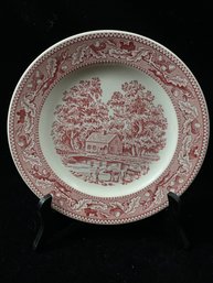 Vintage Royal Ironstone Red Memory Lane Plate