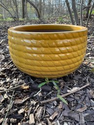 Gorgeous Yellow Glazed Ceramic Planter