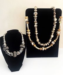 Three Marvelous Metal Chunky Necklaces