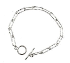 Sterling Silver Large Glittery Chain Bracelet