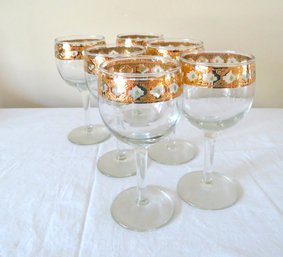 6 Culver Valencia Mid Century Modern Wine Glasses #2