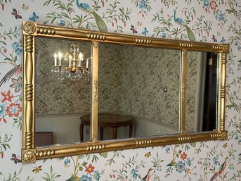 Vintage Three Panel Gold Painted Mirror