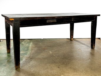 A Large, Early 20th Century Oak Courtroom, Or Work Table - Could Be Beautiful Farmhouse Dining Table - WOW!