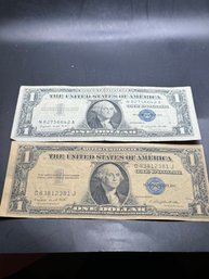 2 1 Dollar Silver Certificates 1935-G, 1957-A