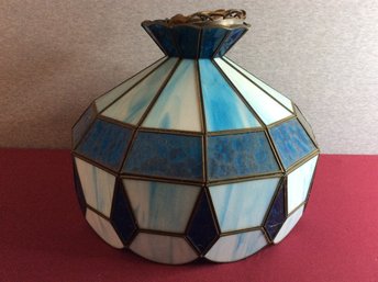 Blue Stained Glass Light Fixture Shade