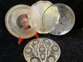 Several Piece Glass Serving Plate Collection