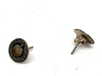 Vintage Sterling Silver Apple Motif Earrings By TIffany & Co