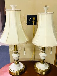 Vintage Pair Of Quoizel Lamps