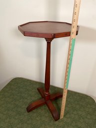 Solid Wood Candle Stand Mahogany? 12x25 Signed S J Scholl 1970 Well Made Side End Table