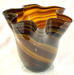 Chocolate And Caramel Swirl Handkerchief Vase