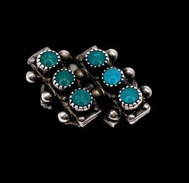 Vintage Native American Sterling Silver And Turquoise Trinket